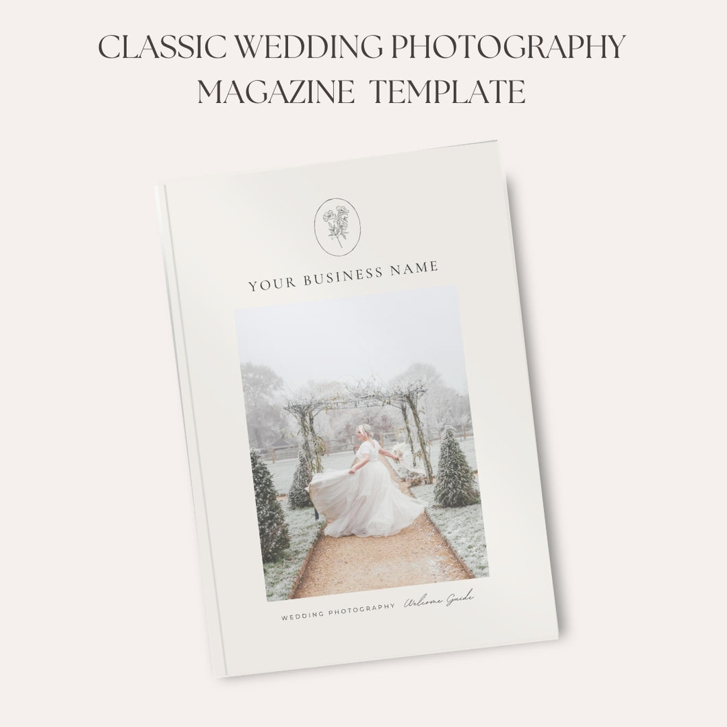 Classic Canva Wedding Photography Welcome Guide Magazine Template