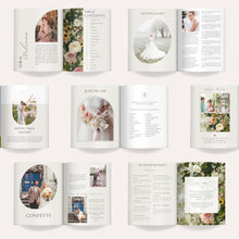 Load image into Gallery viewer, Classic Canva Wedding Photography Welcome Guide Magazine Template
