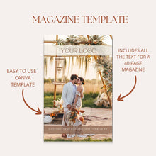 Load image into Gallery viewer, Modern Canva Wedding Photography Welcome Guide Magazine Template
