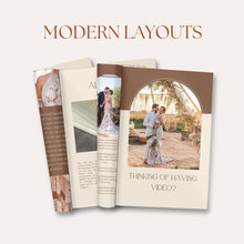 Load image into Gallery viewer, Modern Canva Wedding Photography Welcome Guide Magazine Template
